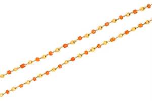 Coral and gold beads necklace