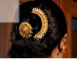 Gold hair pin with gold head